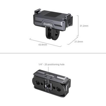 SmallRig 3662B - adapter, magnetyczna szybkozłączka do DJI Osmo Action / Osmo 360 - wymiary